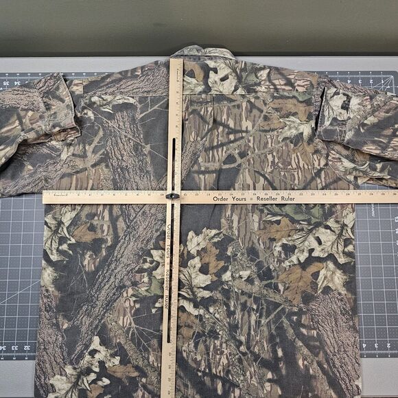 Mossy Oak Camo Safari Shirt XL Work Outdoors Realtree Hunting Grunge Y2K Twill - Picture 10 of 12